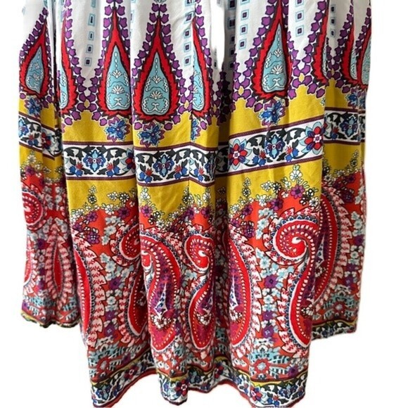 Umgee Summer Sleeveless Paisley Boho Geometric Dress Size M - Picture 6 of 16